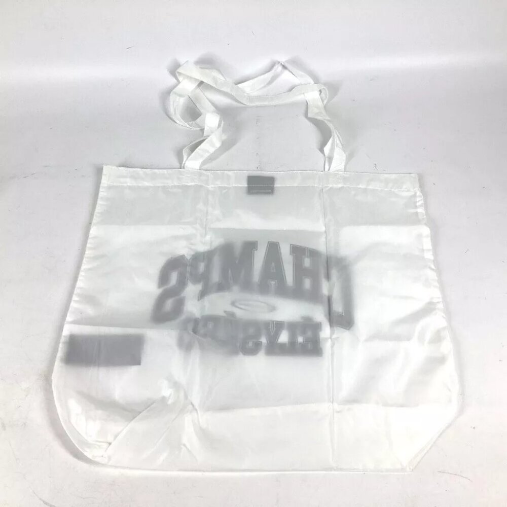 BALENCIAGA Logo Eco Bag Tote Bag Shoulder Bag Nylon White/Black Unused - Picture 3 of 10